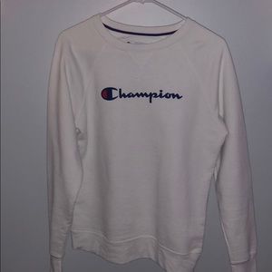 White Champion Crewneck